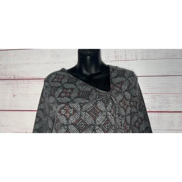 Royal Robbins Essential Nara Dress Large Gray Printed 3/4 Sleeve Small - Picture 2 of 4